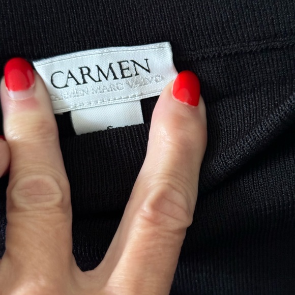 Carmen Marc Valvo Black S, Knit Skirt, Straight, NWT - Picture 4 of 5
